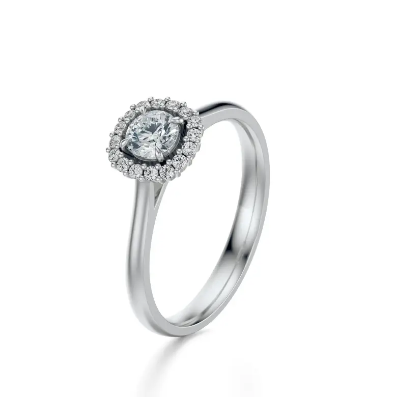 Pierścionek białe złoto z diamentami